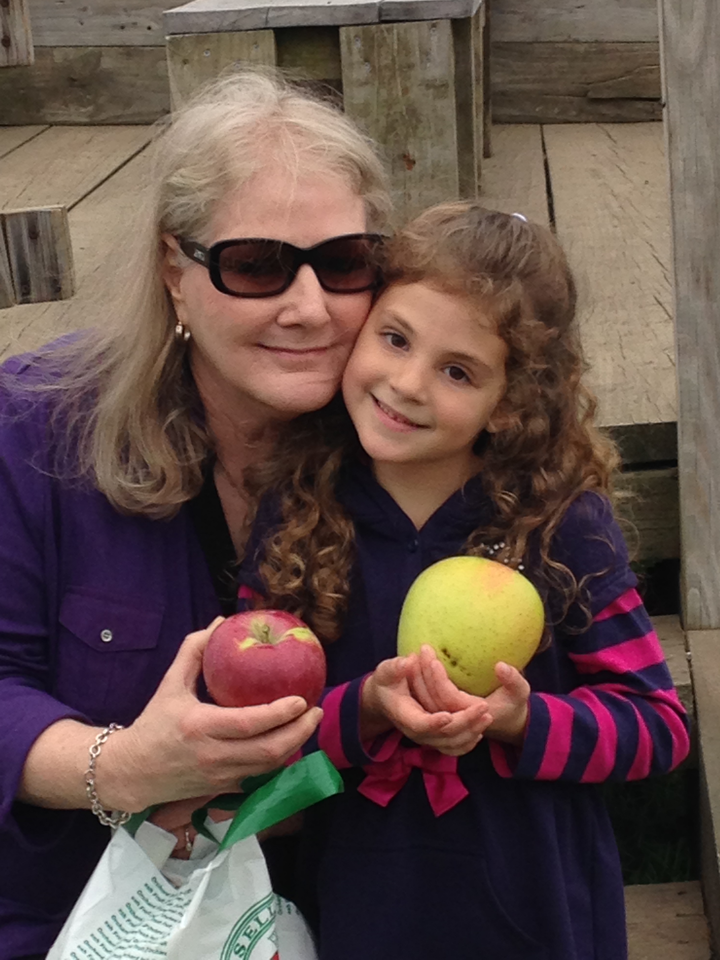 Carol and Kendall at the apple orchard, October 2013